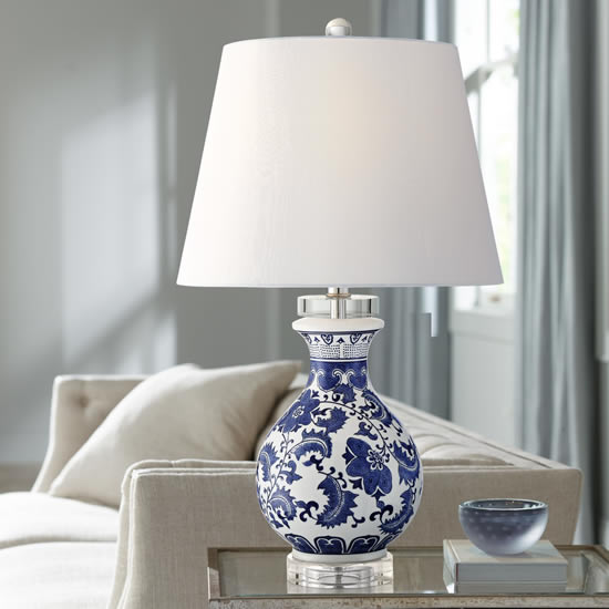 Blue and White Table Lamps Deep Discount Lighting