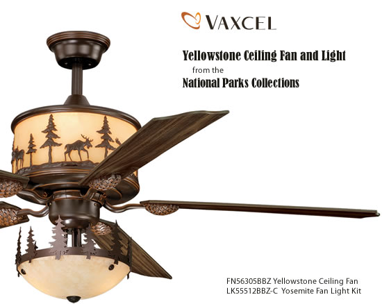 12 Bronze Ceiling Fan Bowl Light Decorative Deer Woods Cabin Metal