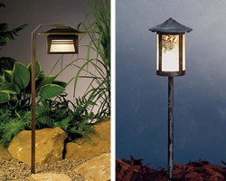 Art Deco & Mission Style Path Lights & Landscape Lighting - Low Voltage, Line Voltage and LED 