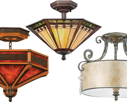 Arts & Crafts, Mission, Craftsman and Prairie Style Ceiling Lights
