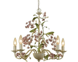 Italian Tole and Floral Chandeliers