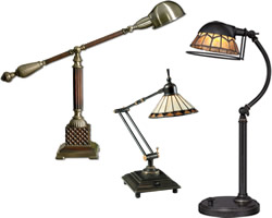 Traditional, Antique Reproduction, Art Deco & Art Nouveau Desk Lamps