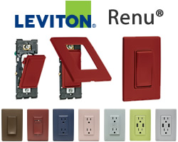 Leviton Renu 
Snap On/Off Wallplates and Faceplates in 20 Color Choices