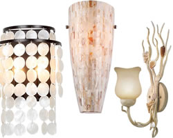 Mother of Pearl and Shell Wall Sconces