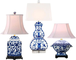 Blue and White Chinoiserie Table Lamps

