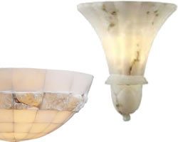 Natural Stone, Alabaster Sconces & Faux Alabaster Sconces