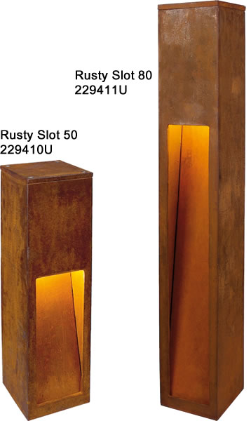 Iron Rusted SLV Lighting 4229020U Rusty Outdoor Bollard 