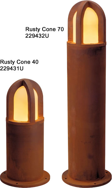 Iron Rusted SLV Lighting 4229020U Rusty Outdoor Bollard 