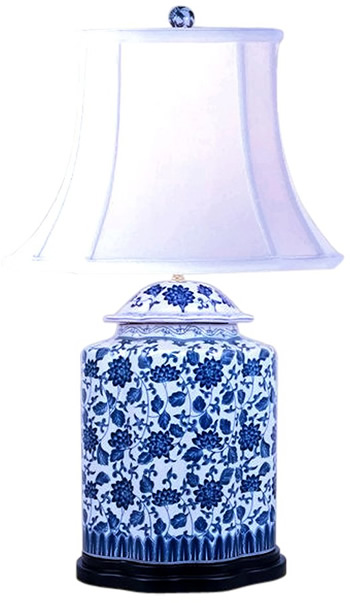 Blue White Chinoiserie Table Lamps, Small Blue And White Chinoiserie Lamp Shade