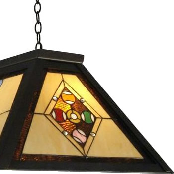 Traditional Pool Table Island Lights, Stained Glass Pool Table Light Kit