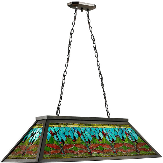 Traditional Pool Table Island Lights, Stained Glass Pool Table Light Fixture