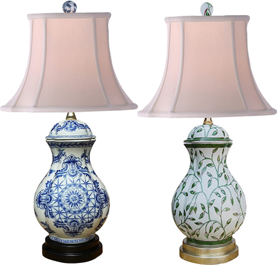 Blue And White Table Lamps Deep, Traditional Table Lamps Porcelain