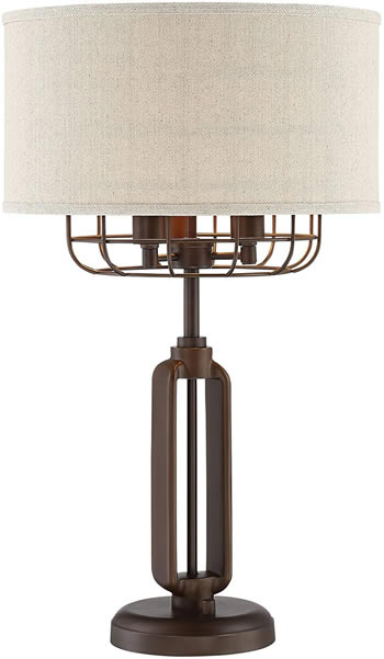 Franklin Iron Works Tremont Collection, Franklin Iron Works Tremont Floor Lamp With Burlap Shade