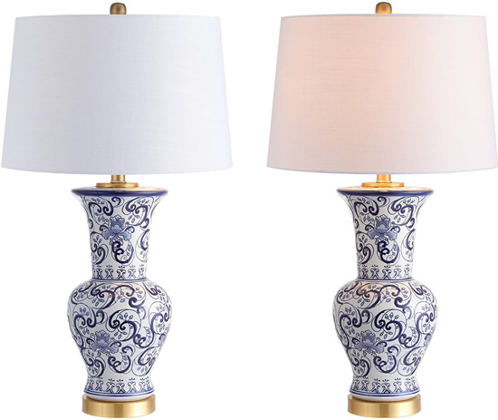 Blue and white shop porcelain table lamps