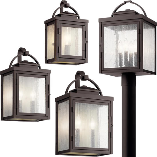 American Heritage Outdoor Post Lantern : 1056-BL-CL