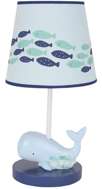 Floor lamp lampshade baby lamp nursery whale fish sea ocean