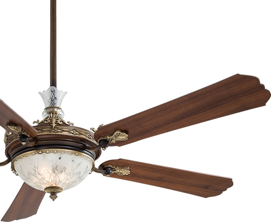 Traditional Ceiling Fans, Antique White And Champagne Crystal Ceiling Fan