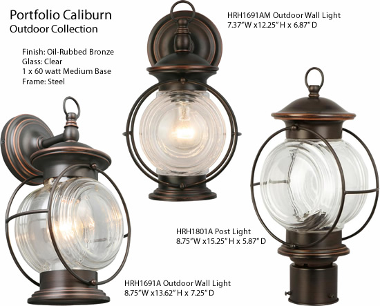 Caliburn Bronze Outdoor Wall Light Lantern Sconce Railroad/Coastal Theme