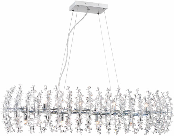 VLA839C Crystal Island Chandelier from Quoizel Valla Collection - Modern Chrome and Crystal Pendants in three sizes
Dimmable LED, included