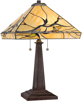 Robert Louis Tiffany Mission Table Lamp 30 Tall Art Glass with