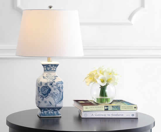 Blue And White Table Lamps Deep, Benoit Blue And White Ceramic Table Lamp