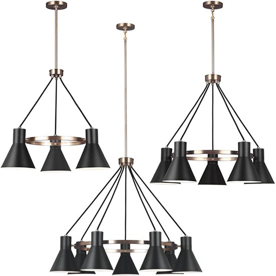 black mid century modern chandelier