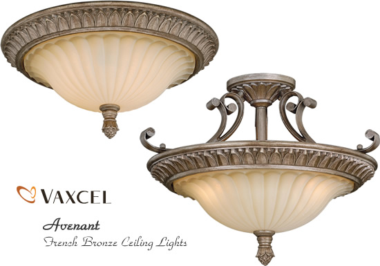 3 Light Avenant French Bronze Flush Mount Ceiling Lighting Fixture Sale C0081 