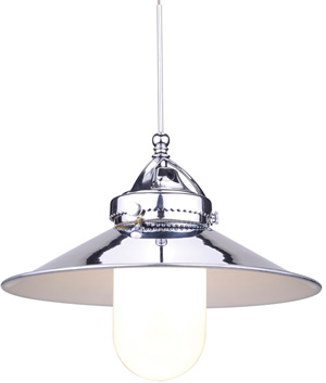 WAC Lighting QP-LED498-WT/CH Huntington Quick Connect LEDme Pendant with White Shade and Chrome Socket Set 