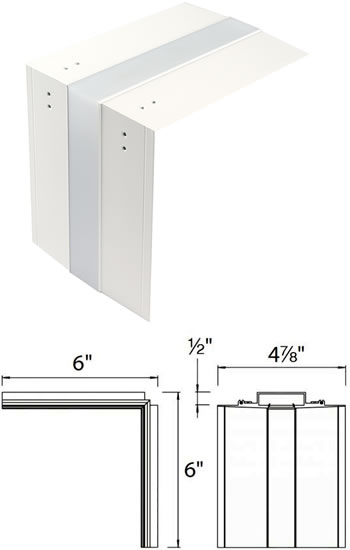 WAC InvisiLED Lateral Corner for Symmetrical Recessed Channel LED-T-CTC1-WT 