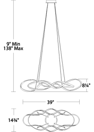 WAC Lighting PD-47828 Interlace Modern LED Chandelier